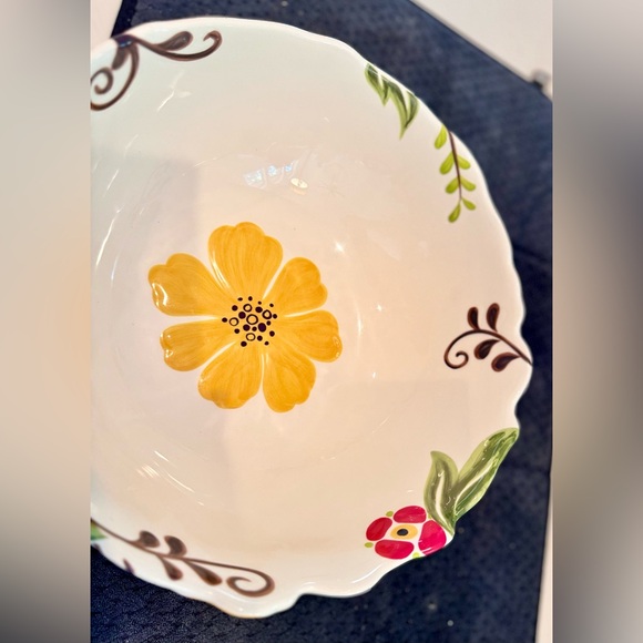 JARDINE Vida Eva Mendes for Espana Handpainted Ceramic 11” Serving Bowl - Picture 10 of 15